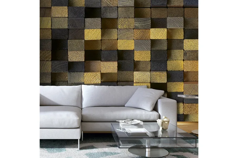 Fototapet Wooden Cubes 350x245, Artgeist sp. z o. o.