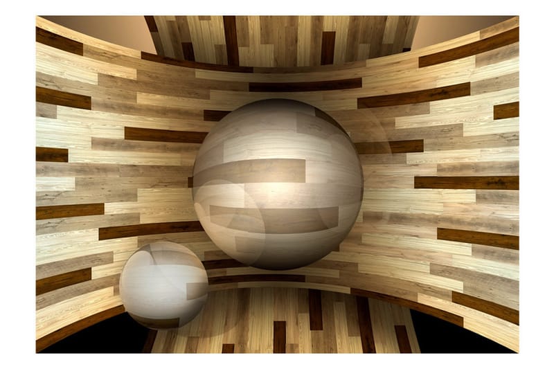 Fototapet Wooden Orbit 350x245 - Artgeist sp. z o. o. - Innredning - Veggdekorasjon - Tapeter - Fototapeter