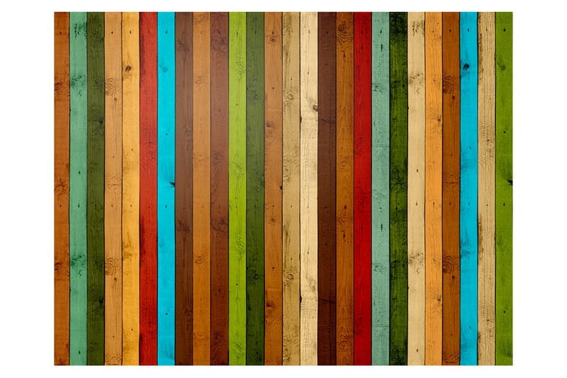 Fototapet Wooden Rainbow 250x193, Artgeist sp. z o. o.