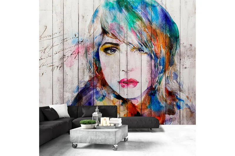 Fototapet Wooden Portrait 350x245, Artgeist sp. z o. o.