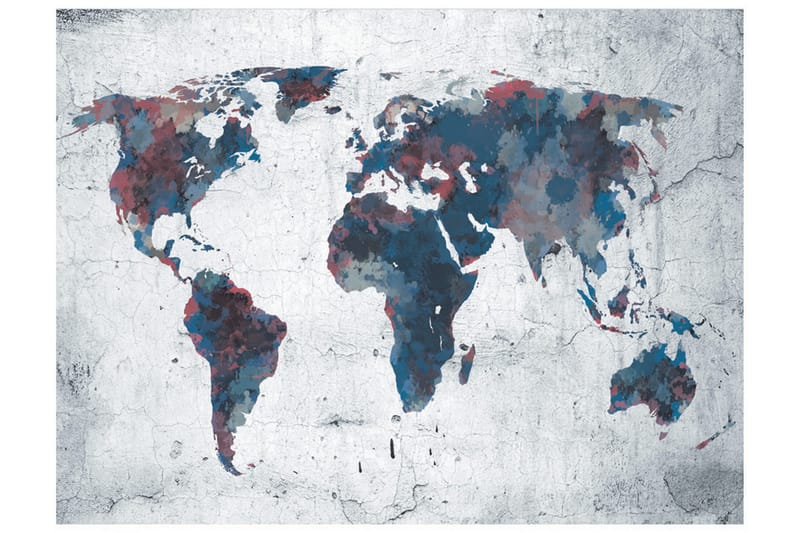 Fototapet World Map On The Wall 250x193 - Artgeist sp. z o. o. - Innredning - Veggdekorasjon - Tapeter - Fototapeter