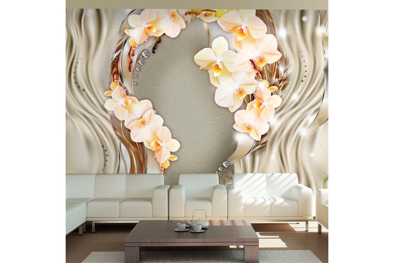Fototapet Wreath Of Orchids 350x245 - Artgeist sp. z o. o. - Innredning - Veggdekorasjon - Tapeter - Fototapeter