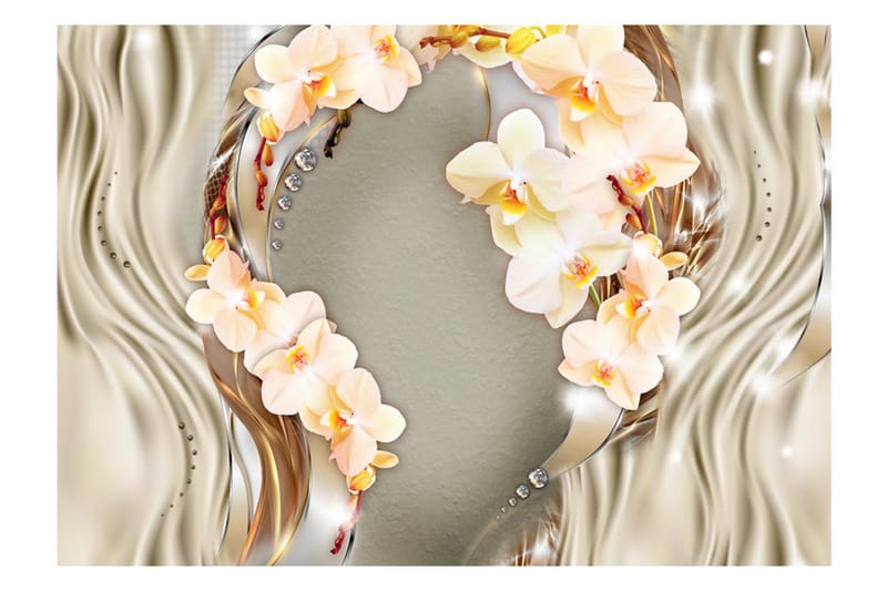 Fototapet Wreath Of Orchids 350x245 - Artgeist sp. z o. o. - Innredning - Veggdekorasjon - Tapeter - Fototapeter