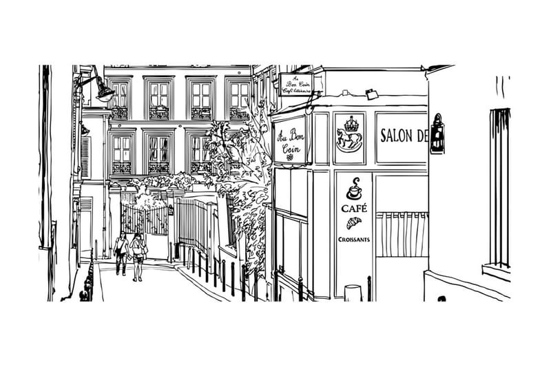 Fototapet XXL A Walk Through Paris Gator 550x270 - Artgeist sp. z o. o. - Innredning - Veggdekorasjon - Tapeter - Fototapeter