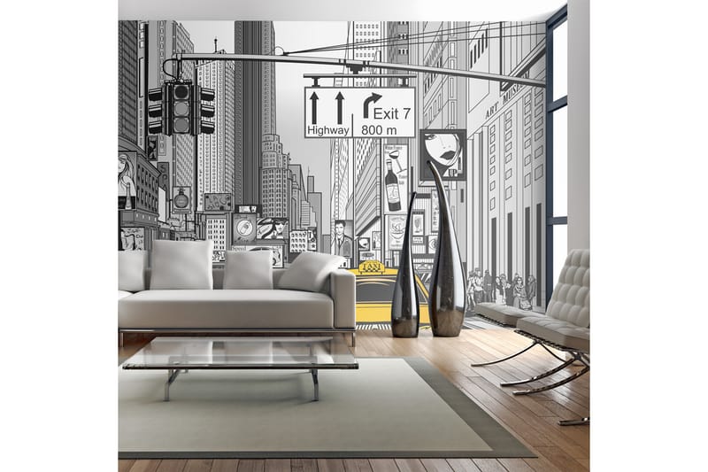 Fototapet XXL Gule Drosjer i NYC 550x270 - Artgeist sp. z o. o. - Innredning - Veggdekorasjon - Tapeter - Fototapeter