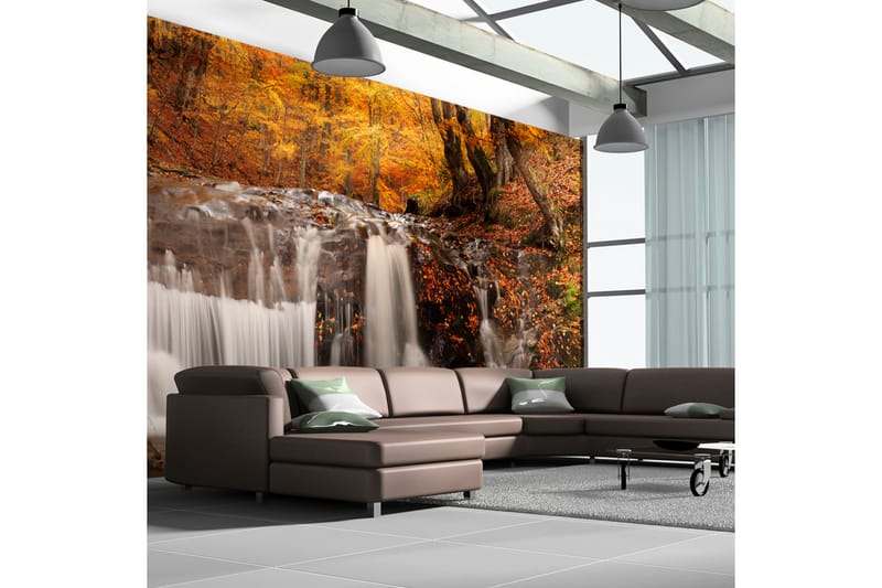 Fototapet XXL Høstlandskap Foss I Skogen 550x270 - Artgeist sp. z o. o. - Innredning - Veggdekorasjon - Tapeter - Fototapeter