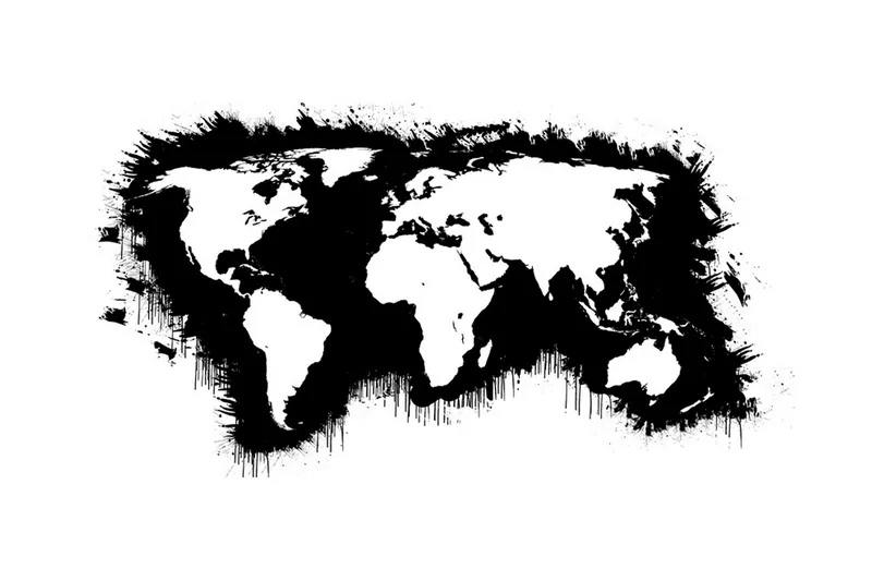 Fototapet XXL Hvite kontinenter Svart Hav 550x270 - Artgeist sp. z o. o. - Innredning - Veggdekorasjon - Tapeter - Fototapeter