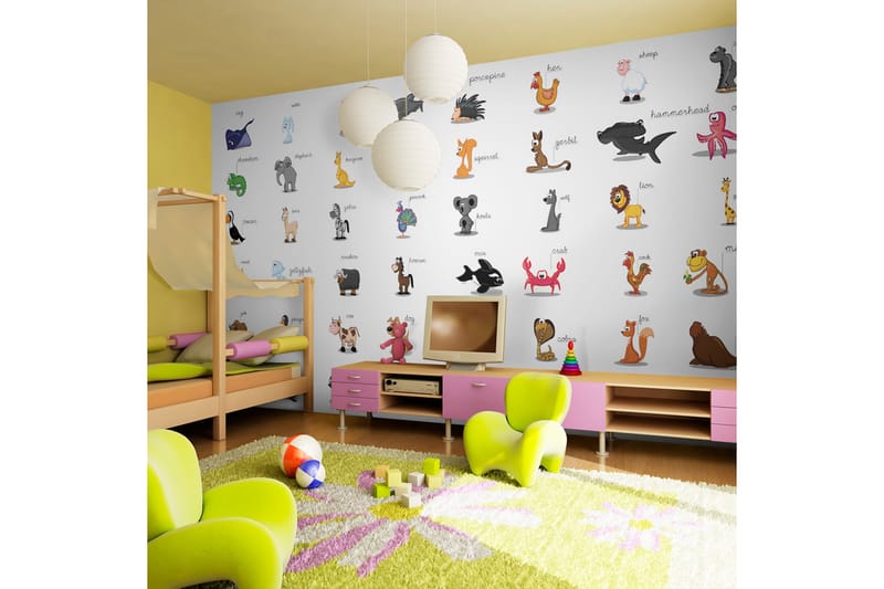 Fototapet XXL Learning By playing Animals 550x270 - Artgeist sp. z o. o. - Innredning - Veggdekorasjon - Tapeter - Fototapeter