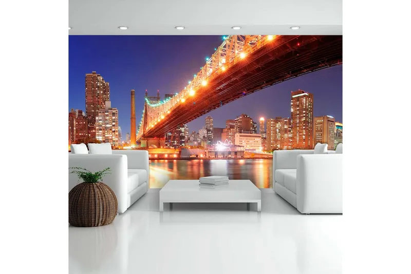 Fototapet XXL Queensborough Bridge New York 550x270 - Artgeist sp. z o. o. - Innredning - Veggdekorasjon - Tapeter - Fototapeter