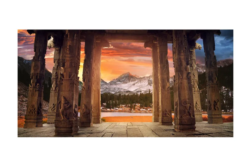 Fototapet XXL Trail Of Rocky Temples 550x270 - Artgeist sp. z o. o. - Innredning - Veggdekorasjon - Tapeter - Fototapeter
