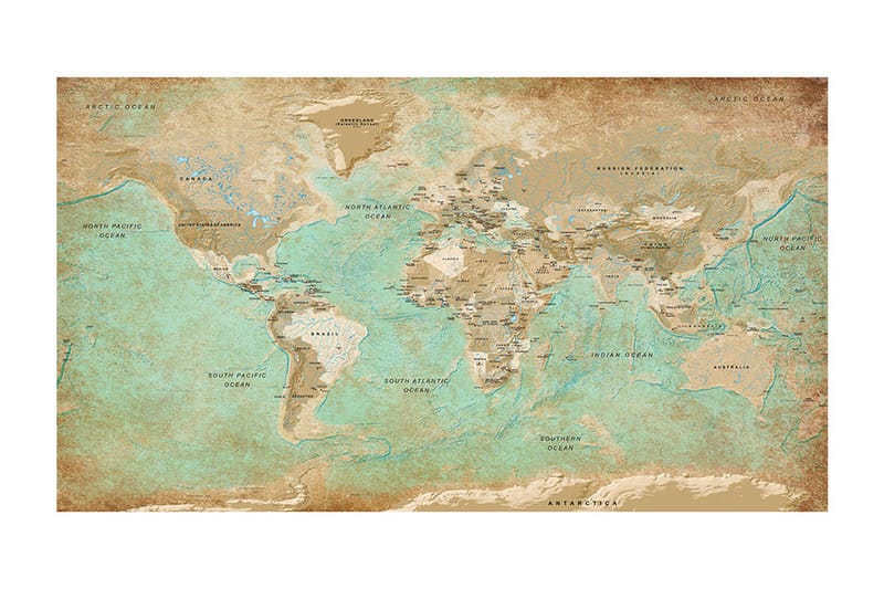 Fototapet XXL Turkis Verdenskart II 500x280 - Artgeist sp. z o. o. - Innredning - Veggdekorasjon - Tapeter - Fototapeter
