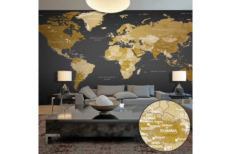 Fototapet XXL Verdenskart Modern Geography II 500x280 - Artgeist sp. z o. o. - Innredning - Veggdekorasjon - Tapeter - Fototapeter