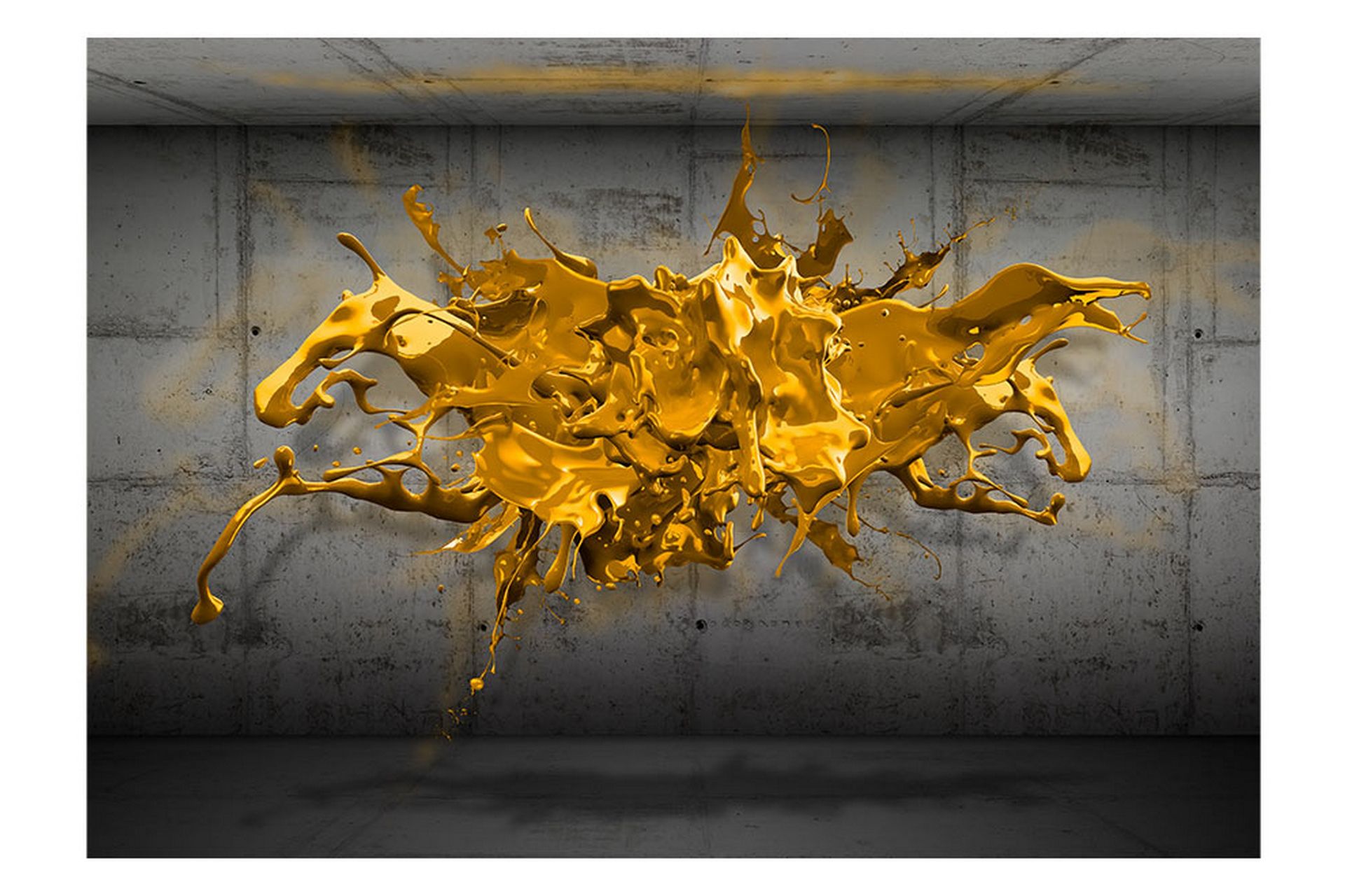 Fototapet Yellow Splash 300x210 - Artgeist sp. z o. o. - Innredning - Veggdekorasjon - Tapeter - Fototapeter
