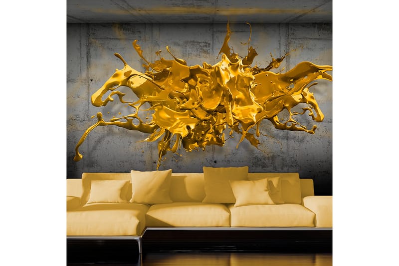 Fototapet Yellow Splash 350x245 - Artgeist sp. z o. o. - Innredning - Veggdekorasjon - Tapeter - Fototapeter
