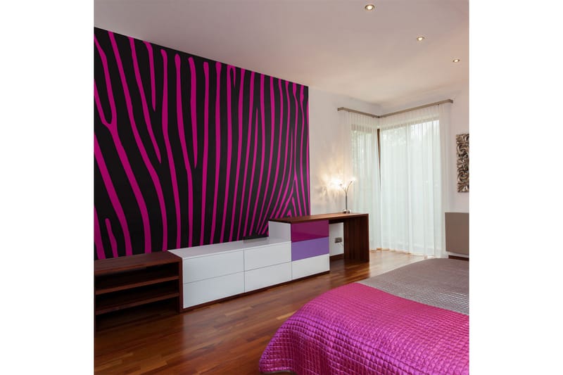 Fototapet Zebra Mønster Fiolett 300x231 - Artgeist sp. z o. o. - Innredning - Veggdekorasjon - Tapeter - Fototapeter
