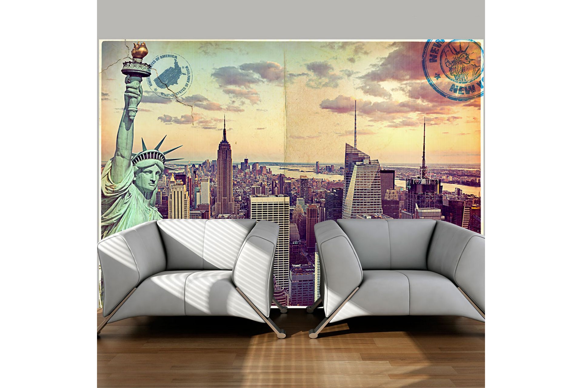 Fototapet Postcard From New York 350x245 - Artgeist sp. z o. o. - Innredning - Veggdekorasjon - Tapeter - Fototapeter