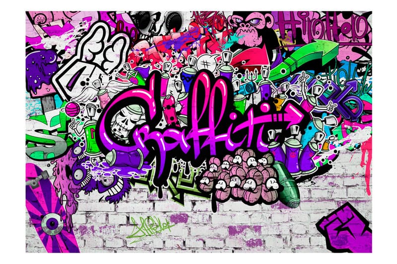 Fototapet Purple Graffiti 250x175 - Artgeist sp. z o. o. - Fototapeter