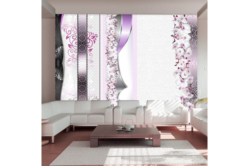 Fototapet Parade Of Orchids In Violet 400x280 - Artgeist sp. z o. o. - Innredning - Veggdekorasjon - Tapeter - Fototapeter