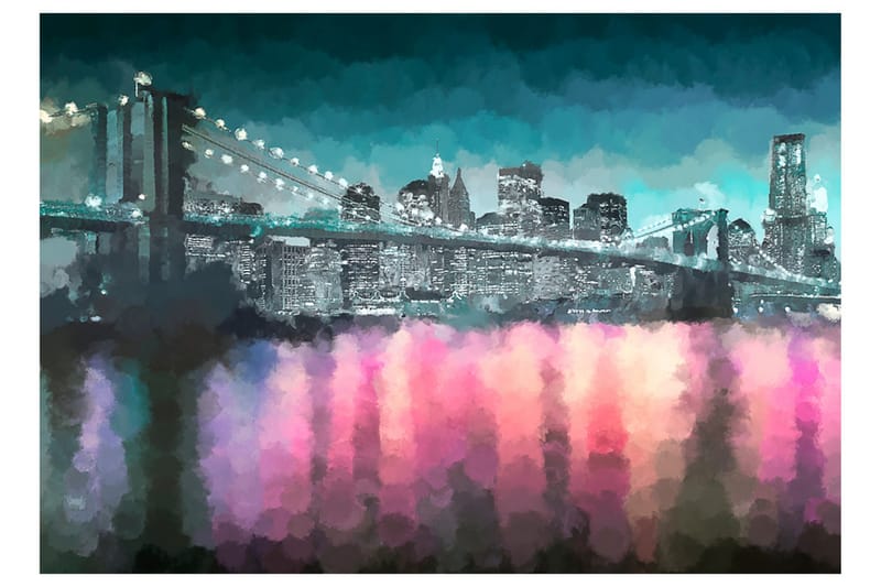 Fototapet Painted New York 100x70 - Artgeist sp. z o. o. - Innredning - Veggdekorasjon - Tapeter - Fototapeter