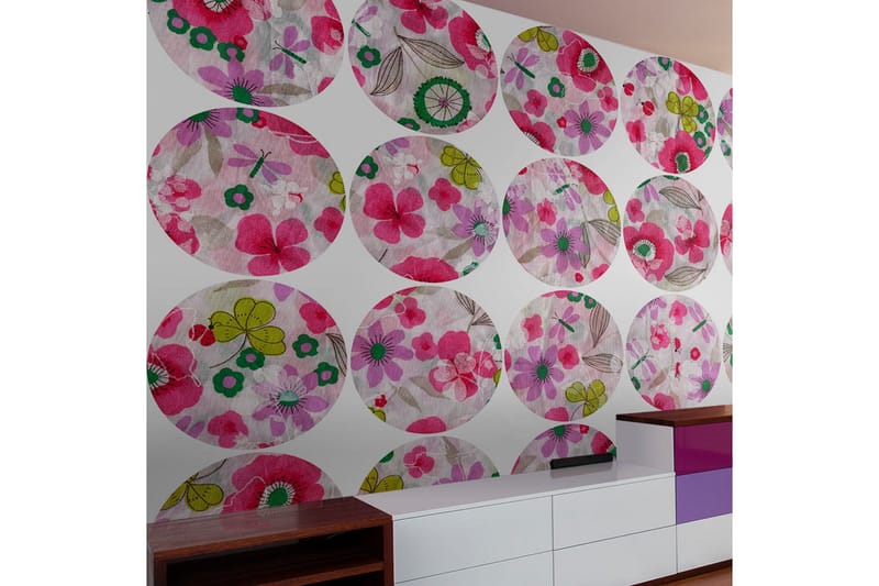 Fototapet Pink Meadow Circle 50x1000, Artgeist sp. z o. o.