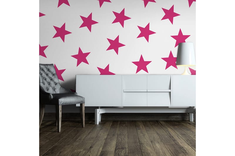 Fototapet Pink Star 100x70 - Innredning - Veggdekorasjon - Tapeter - Fototapeter