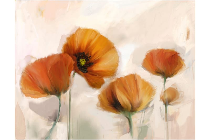 Fototapet Poppies Vintage 300x231 - Artgeist sp. z o. o. - Innredning - Veggdekorasjon - Tapeter - Fototapeter