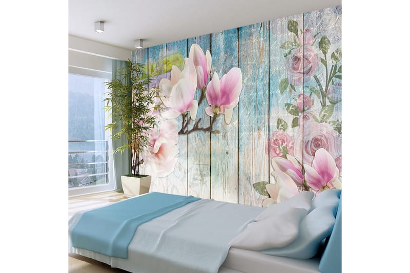 Fototapet Pink Pink On Wood 150x105, Artgeist sp. z o. o.