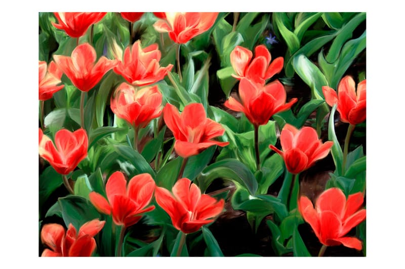 Fototapet Painted Flowers 300x231 - Artgeist sp. z o. o. - Innredning - Veggdekorasjon - Tapeter - Fototapeter