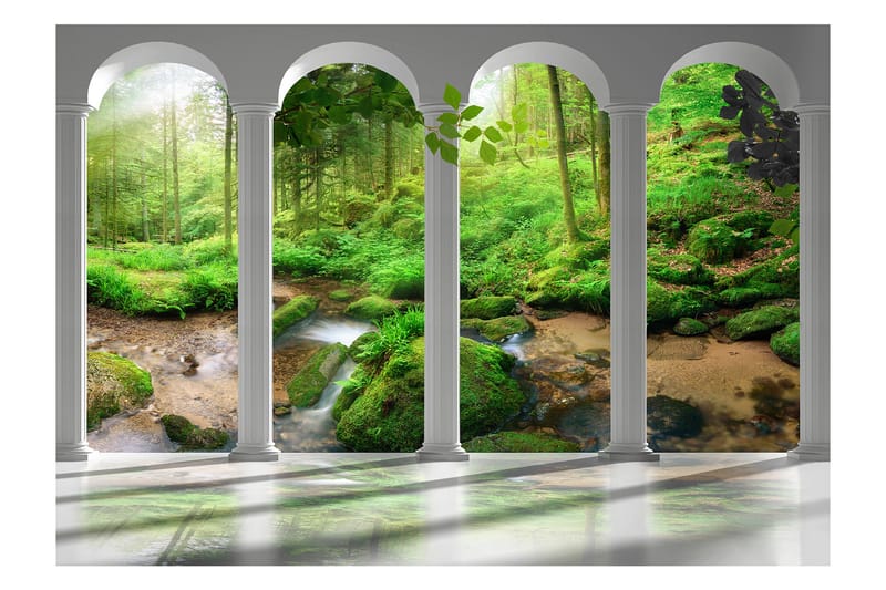 Fototapet Pillars And Forest 400x280 - Artgeist sp. z o. o. - Innredning - Veggdekorasjon - Tapeter - Fototapeter
