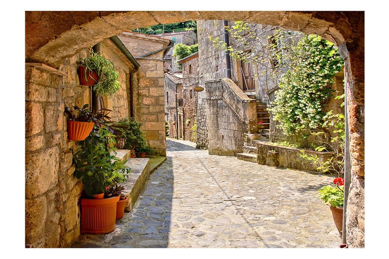 Fototapet Provincial Alley In Toscana 100x70 - Artgeist sp. z o. o. - Innredning - Veggdekorasjon - Tapeter - Fototapeter