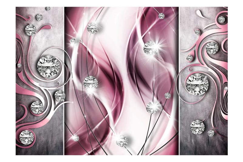 Fototapet Pink And Diamonds 200x140 - Artgeist sp. z o. o. - Innredning - Veggdekorasjon - Tapeter - Fototapeter
