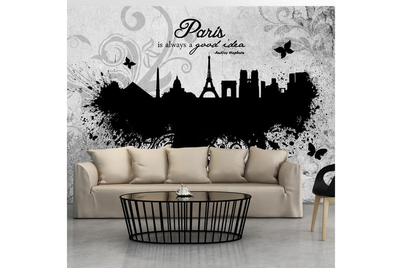 Fototapet Paris Is Always A Good Idea B&W 100x70 - Artgeist sp. z o. o. - Innredning - Veggdekorasjon - Tapeter - Fototapeter