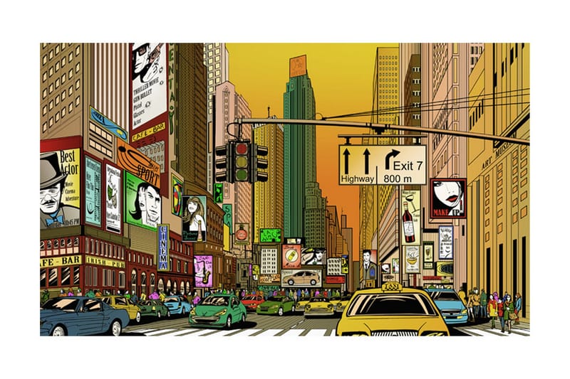 Fototapet Pulserende By NY 450x270, Artgeist sp. z o. o.