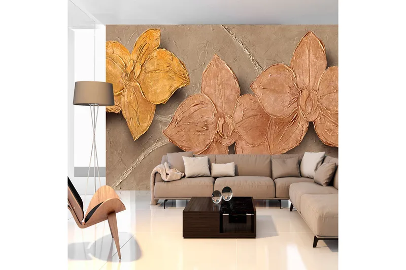 Fototapet Painted Orchids 100x70, Finnes i flere størrelser