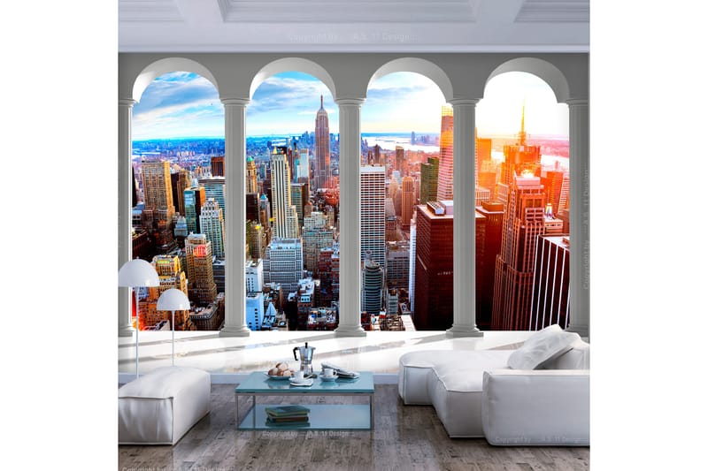 Fototapet Pillars And New York 300x210 - Innredning - Veggdekorasjon - Tapeter - Fototapeter