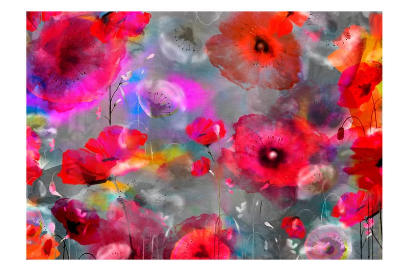 Fototapet Painted Poppies 250x175 - Artgeist sp. z o. o. - Fototapeter