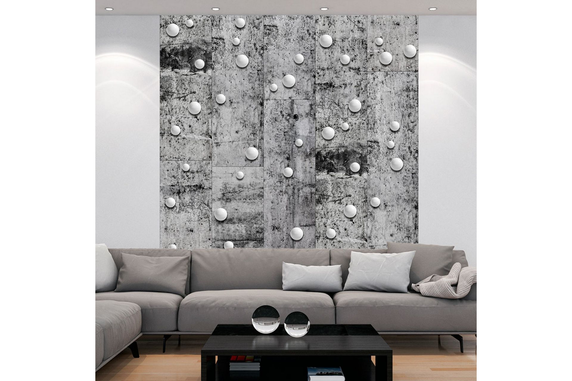 Fototapet Pearls On Concrete 50x1000 - Artgeist sp. z o. o. - Innredning - Veggdekorasjon - Tapeter - Fototapeter