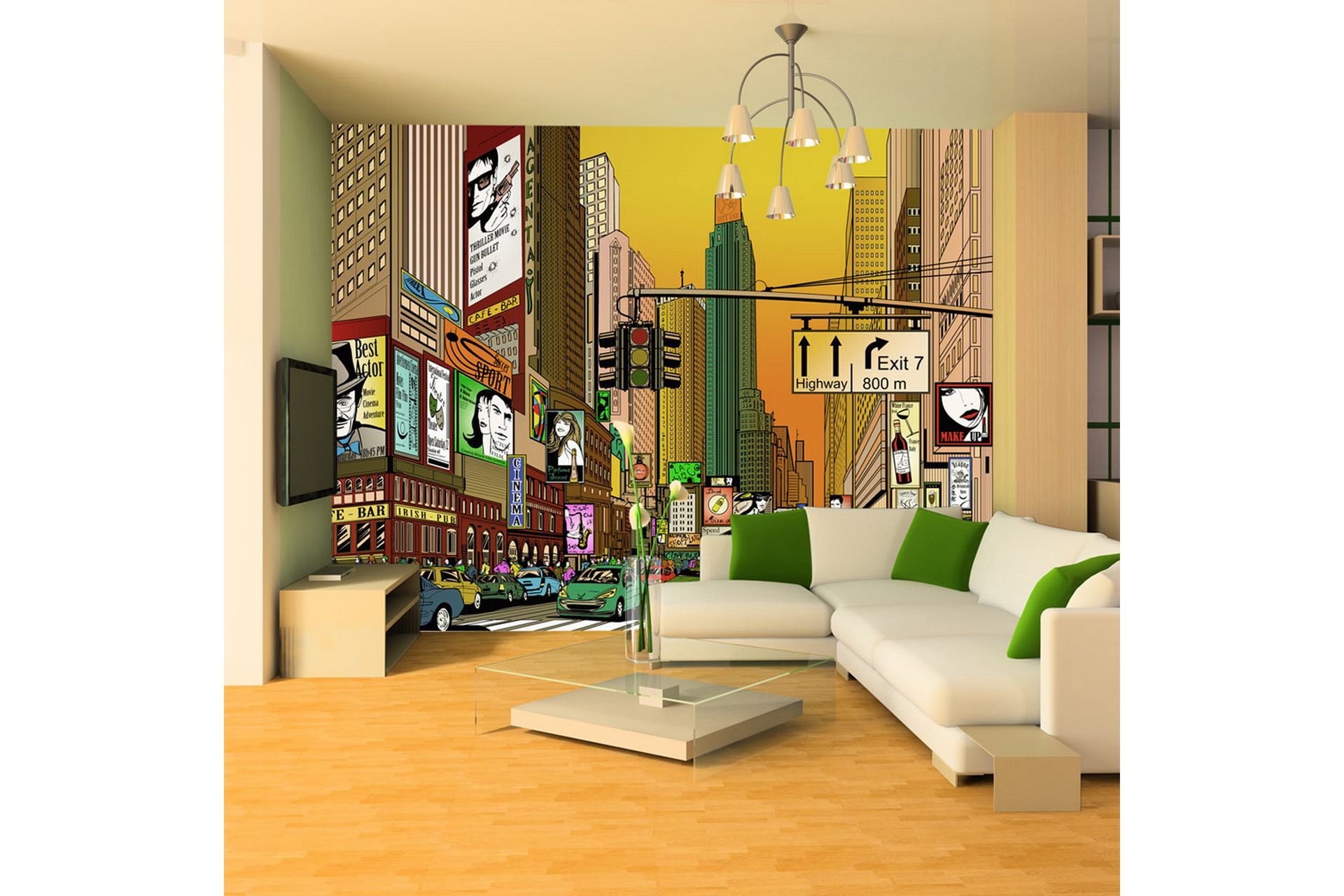 Fototapet Pulsating City NY 200x154 - Artgeist sp. z o. o. - Innredning - Veggdekorasjon - Tapeter - Fototapeter