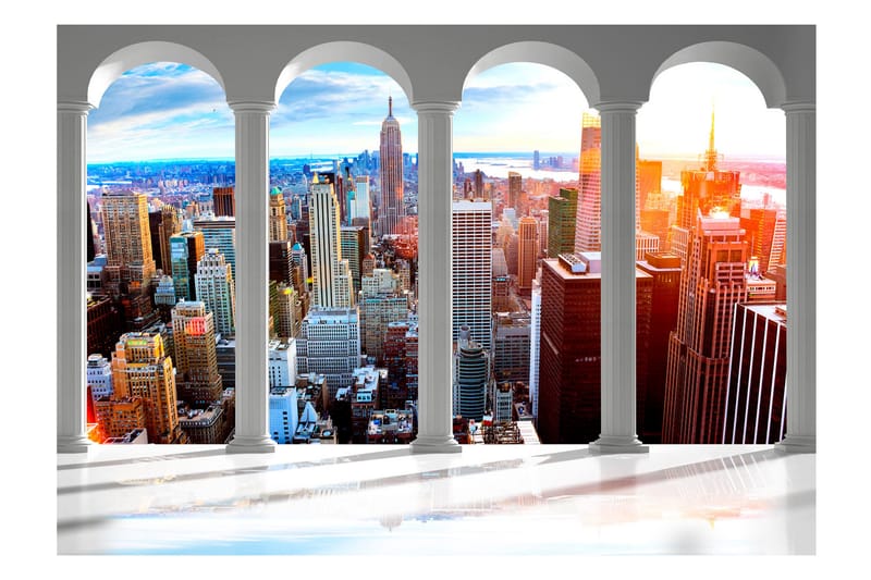 Fototapet Pillars And New York 400x280 - Innredning - Veggdekorasjon - Tapeter - Fototapeter