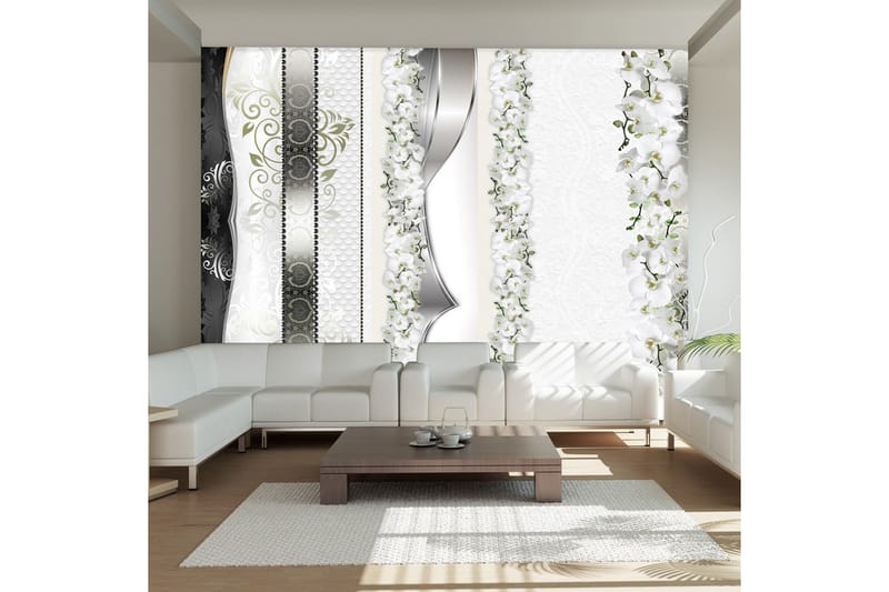 Fototapet Parade Of Orchids In Shades Of Gray 400x280, Artgeist sp. z o. o.
