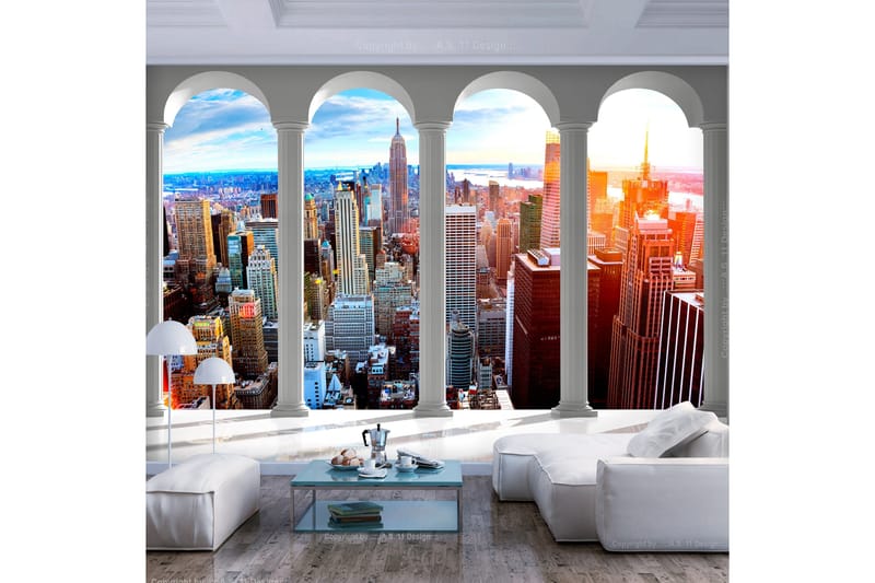 Fototapet Pillars And New York 150x105 - Finnes i flere størrelser - Innredning - Veggdekorasjon - Tapeter - Fototapeter