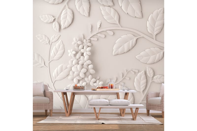 Fototapet Paper Flowers Cream 350x245, Finnes i flere størrelser