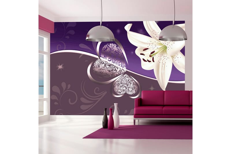 Tapet Lily In Shades Of Violet 150x105, Artgeist sp. z o. o.