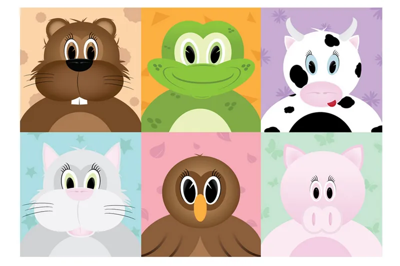 Veggmaleri Cheerful Animals 150x105, Artgeist sp. z o. o.