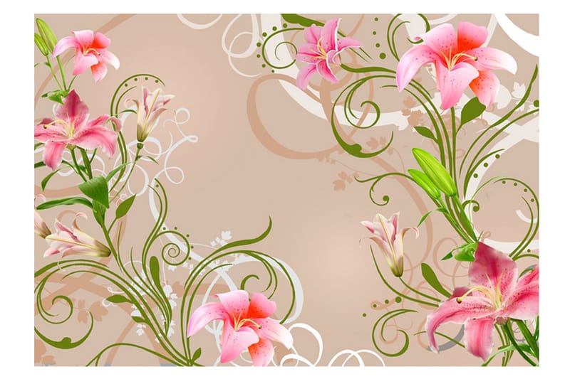 Veggmaleri Subtle Beauty Of The Lilies 150x105 - Artgeist sp. z o. o. - Innredning - Veggdekorasjon - Tapeter - Fototapeter