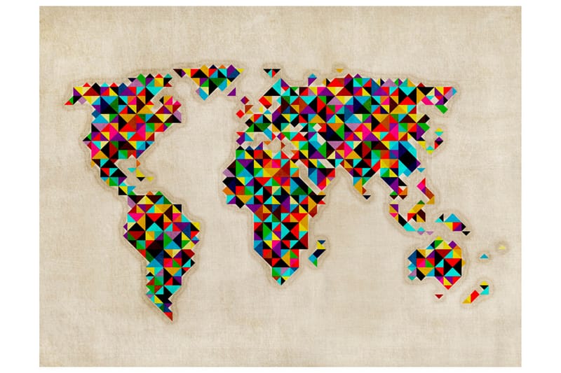 Veggmaleri World Map A Kaleidoscope 200x154 - Artgeist sp. z o. o. - Innredning - Veggdekorasjon - Tapeter - Fototapeter