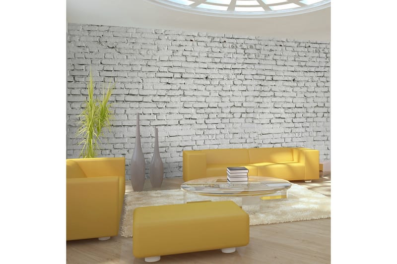 Veggmaleri XXL Vegg Laget av Hvit Raw Brick 550x270 - Artgeist sp. z o. o. - Innredning - Veggdekorasjon - Tapeter - Fototapeter