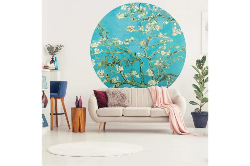 WallArt Tapetsirkel Almond Blossom 190 cm - Flerfarget - Fototapeter