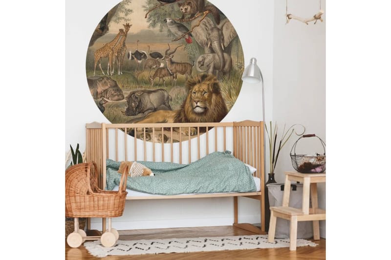WallArt Tapetsirkel Animals of Africa 142,5 cm - Flerfarget - Innredning - Veggdekorasjon - Tapeter - Fototapeter