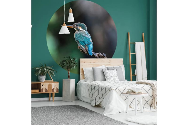 WallArt Tapetsirkel The Kingfisher 142,5 cm - Flerfarget - Innredning - Veggdekorasjon - Tapeter - Fototapeter